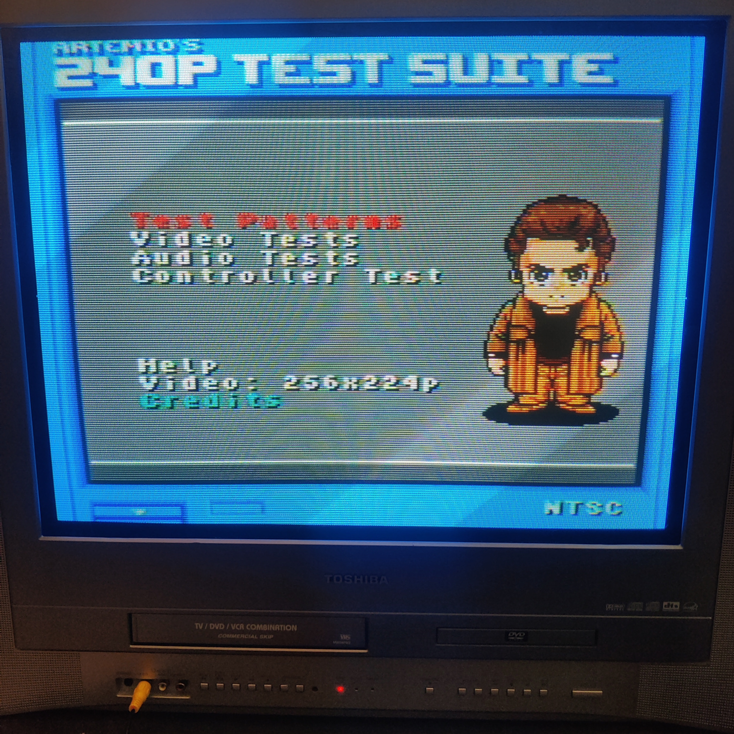 240p Test Suite on SNES